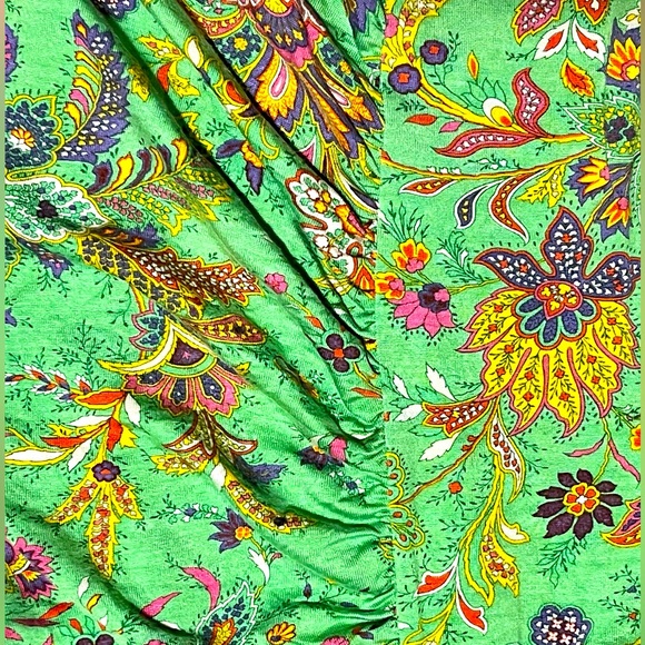 RALPH LAUREN PURPLE LABEL SILK VIBRANT PURPLE & GREEN FLORAL PAISLEY 2 PIECE SET - Picture 8 of 8